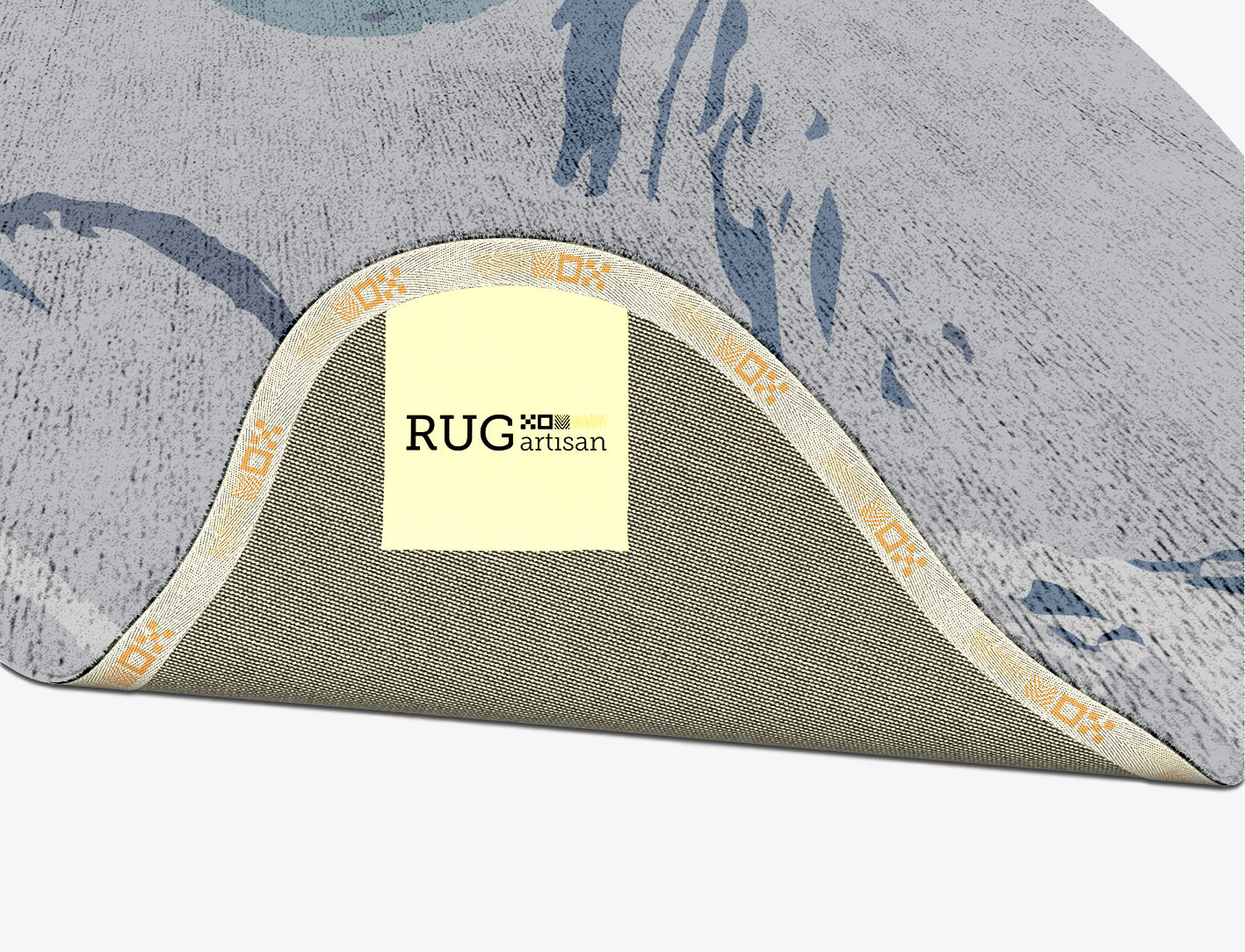 Rebus Cerulean Splash Hand Tufted Bamboo Silk Custom Rug by Rug Artisan