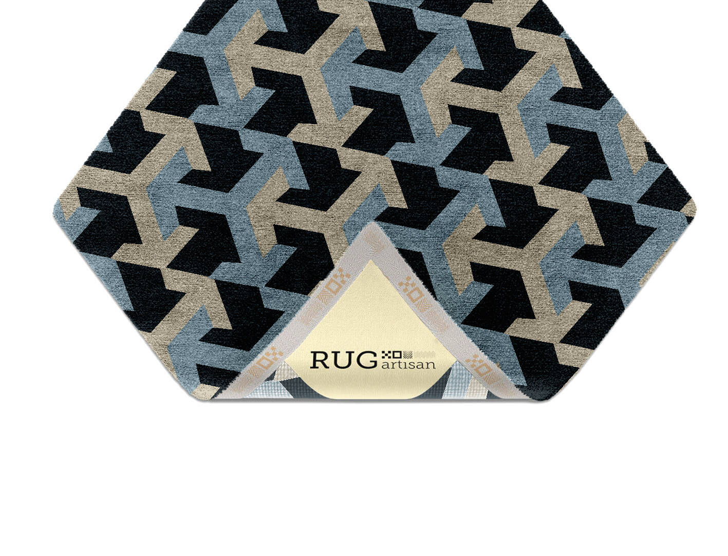 Recesses Modern Geometrics Diamond Hand Knotted Bamboo Silk Custom Rug by Rug Artisan