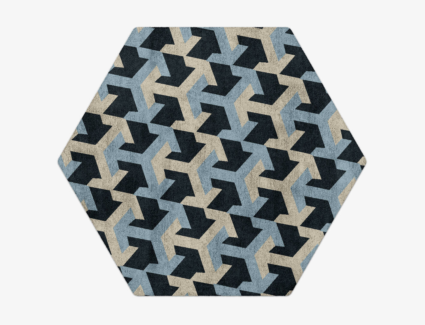 Recesses Modern Geometrics Hexagon Hand Tufted Bamboo Silk Custom Rug by Rug Artisan