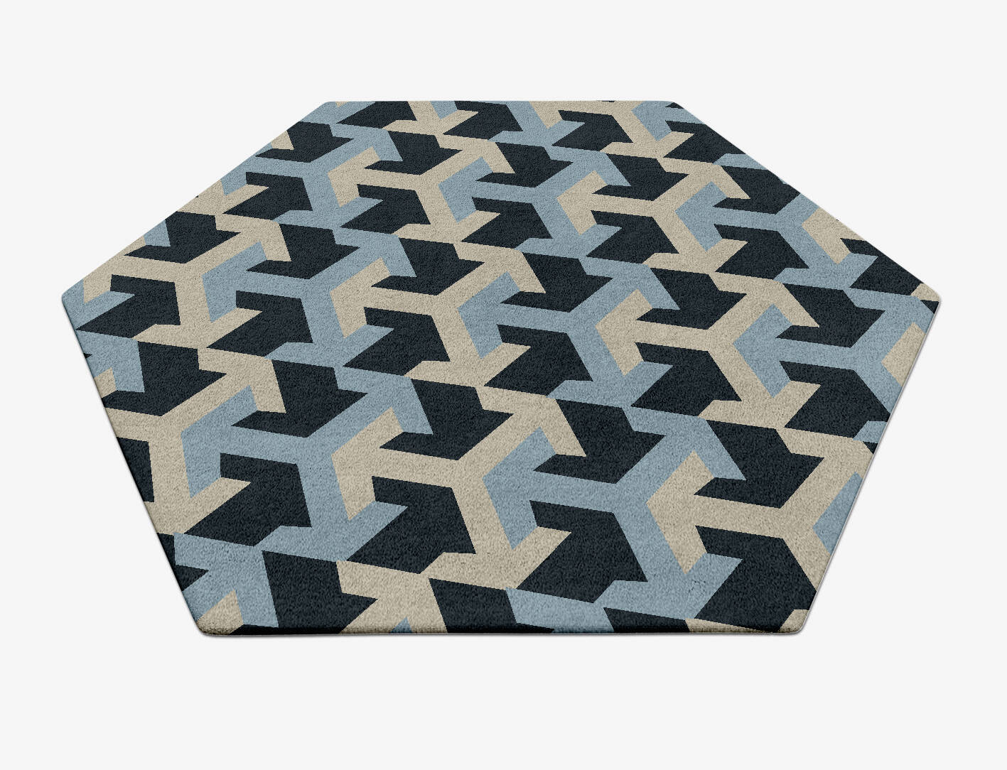 Recesses Modern Geometrics Hexagon Hand Tufted Pure Wool Custom Rug by Rug Artisan