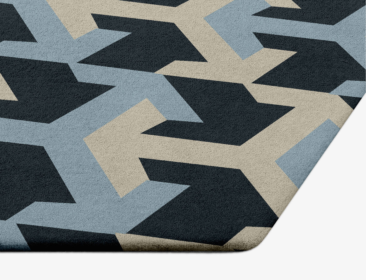 Recesses Modern Geometrics Hexagon Hand Tufted Pure Wool Custom Rug by Rug Artisan
