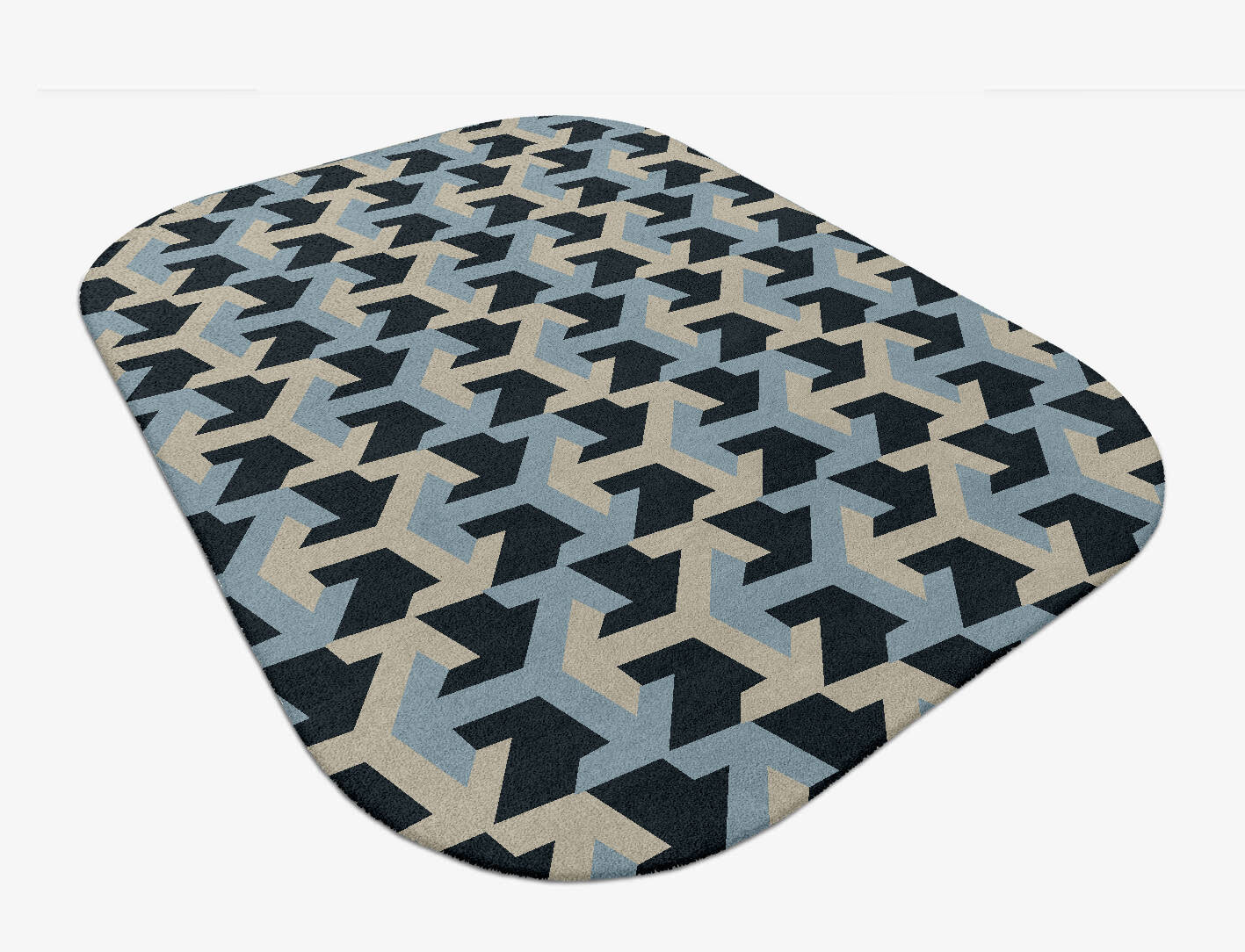 Recesses Modern Geometrics Oblong Hand Tufted Pure Wool Custom Rug by Rug Artisan