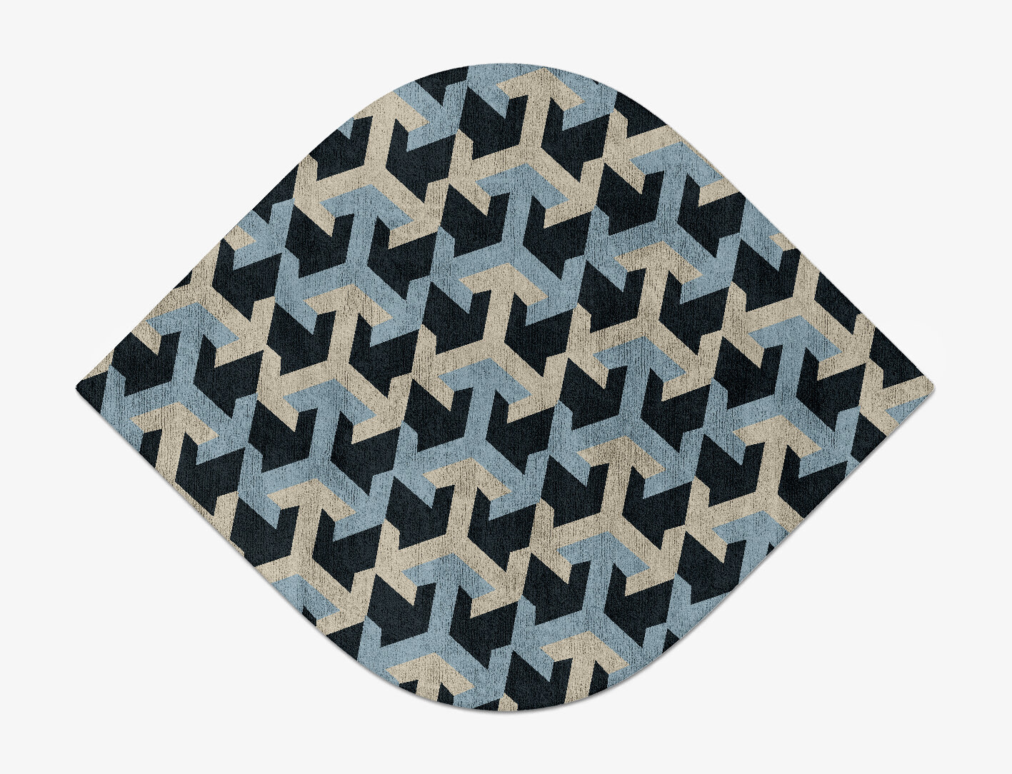 Recesses Geometric Ogee Hand Tufted Bamboo Silk Custom Rug by Rug Artisan