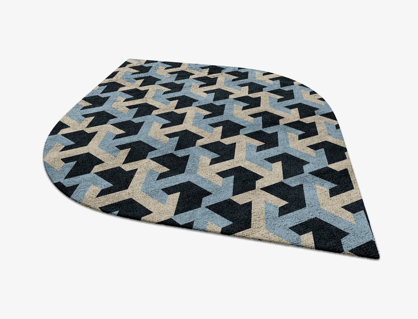 Recesses Geometric Ogee Hand Tufted Bamboo Silk Custom Rug by Rug Artisan