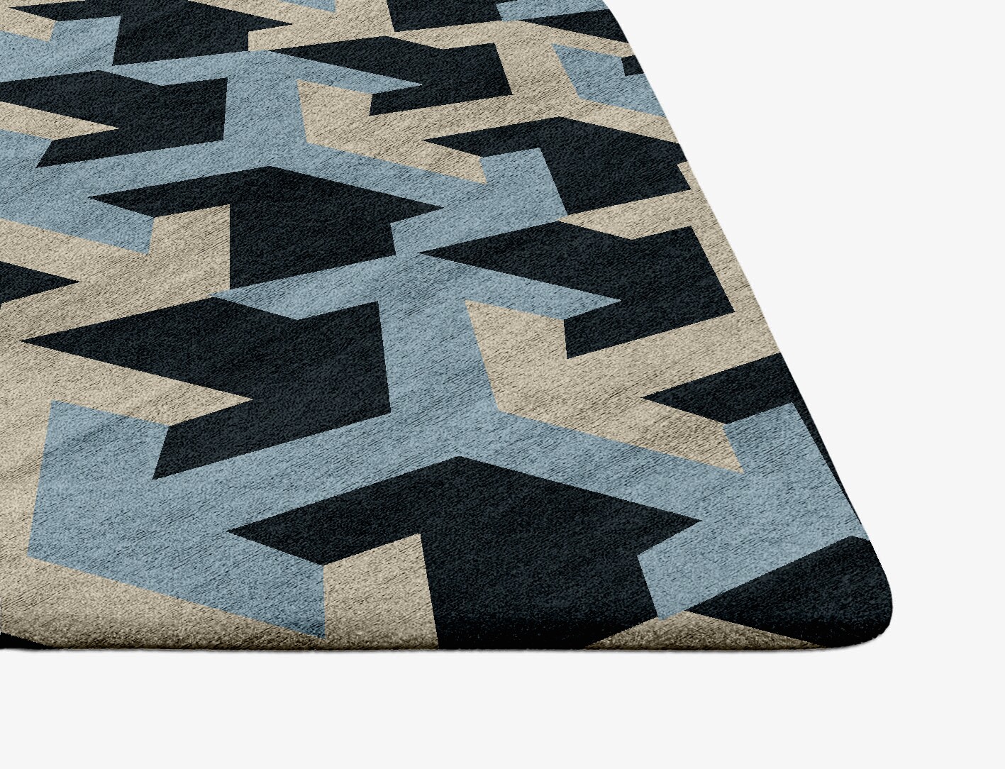 Recesses Geometric Ogee Hand Tufted Bamboo Silk Custom Rug by Rug Artisan