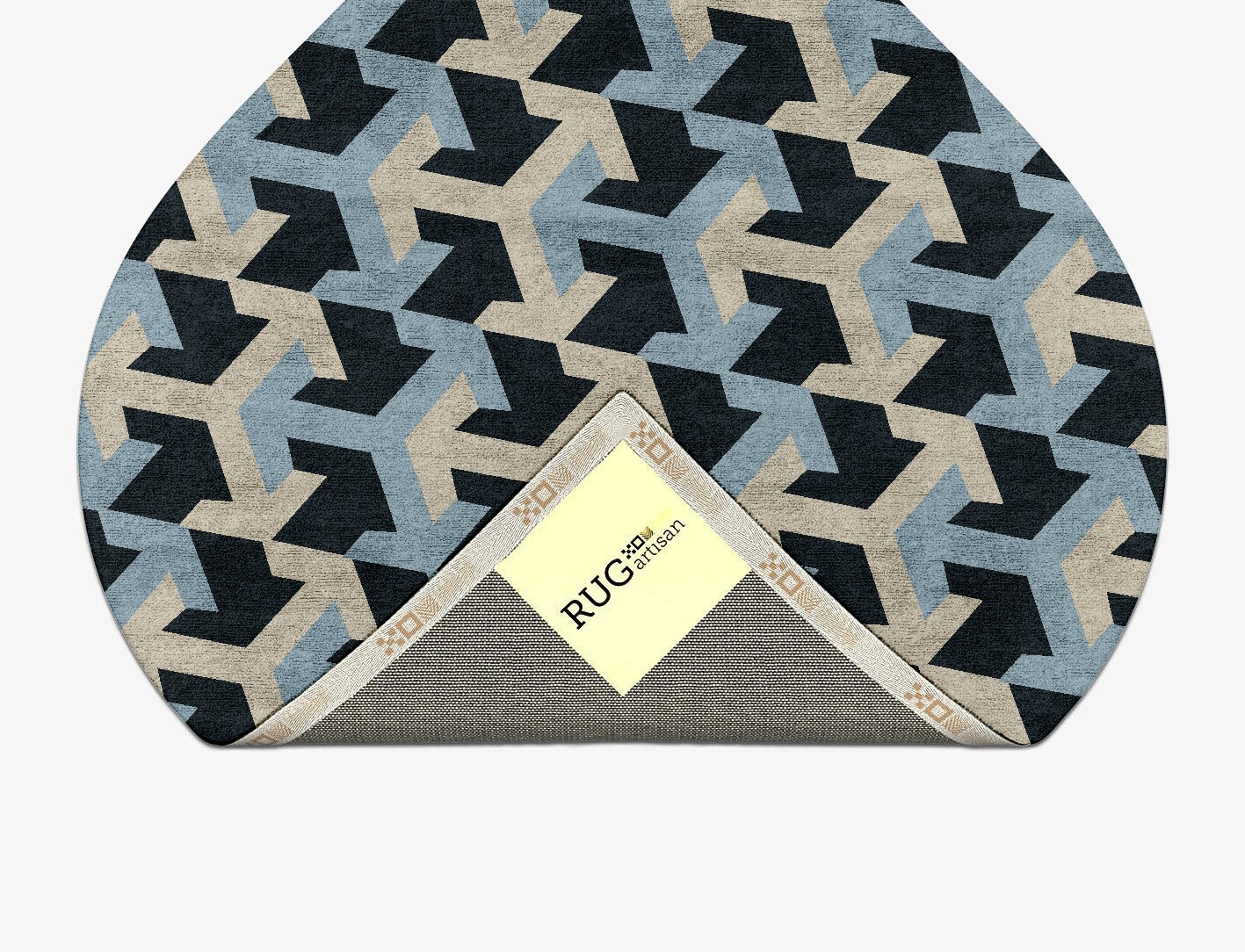 Recesses Geometric Ogee Hand Tufted Bamboo Silk Custom Rug by Rug Artisan
