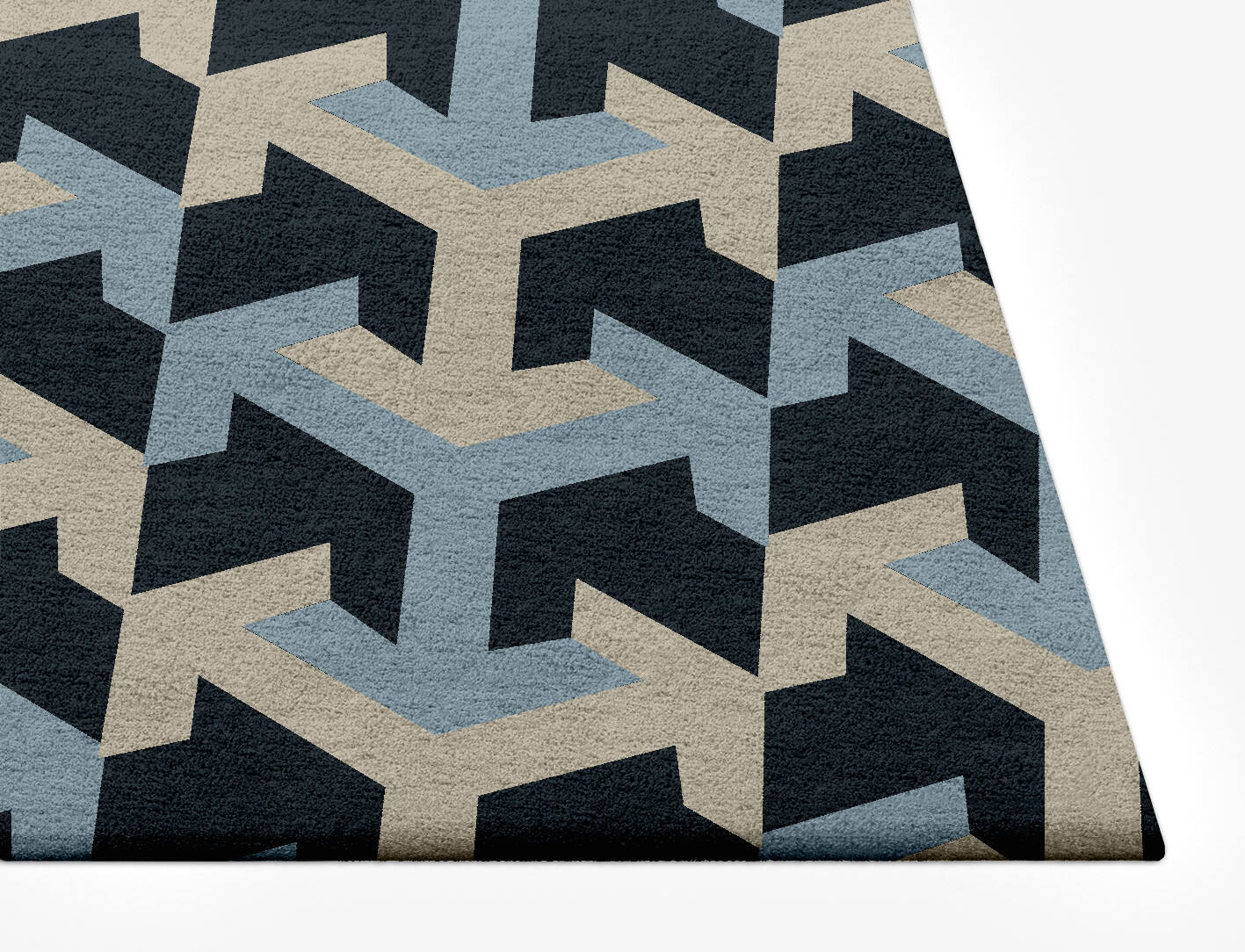 Recesses Modern Geometrics Rectangle Hand Tufted Pure Wool Custom Rug by Rug Artisan