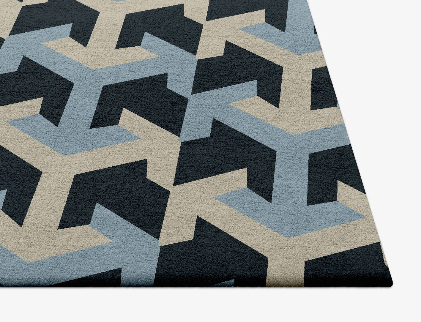 Recesses Modern Geometrics Square Hand Tufted Pure Wool Custom Rug by Rug Artisan