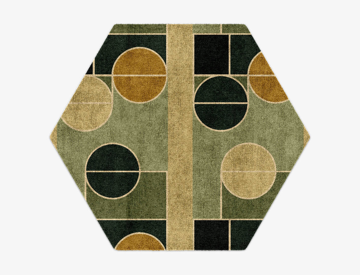 Recoil Modern Geometrics Hexagon Hand Knotted Bamboo Silk Custom Rug by Rug Artisan