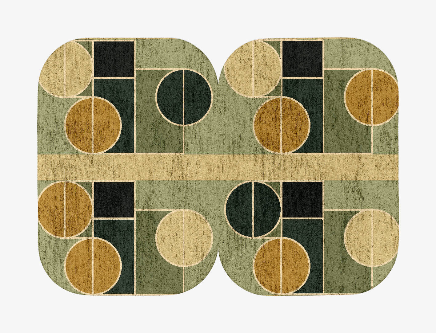 Recoil Modern Geometrics Eight Hand Tufted Bamboo Silk Custom Rug by Rug Artisan