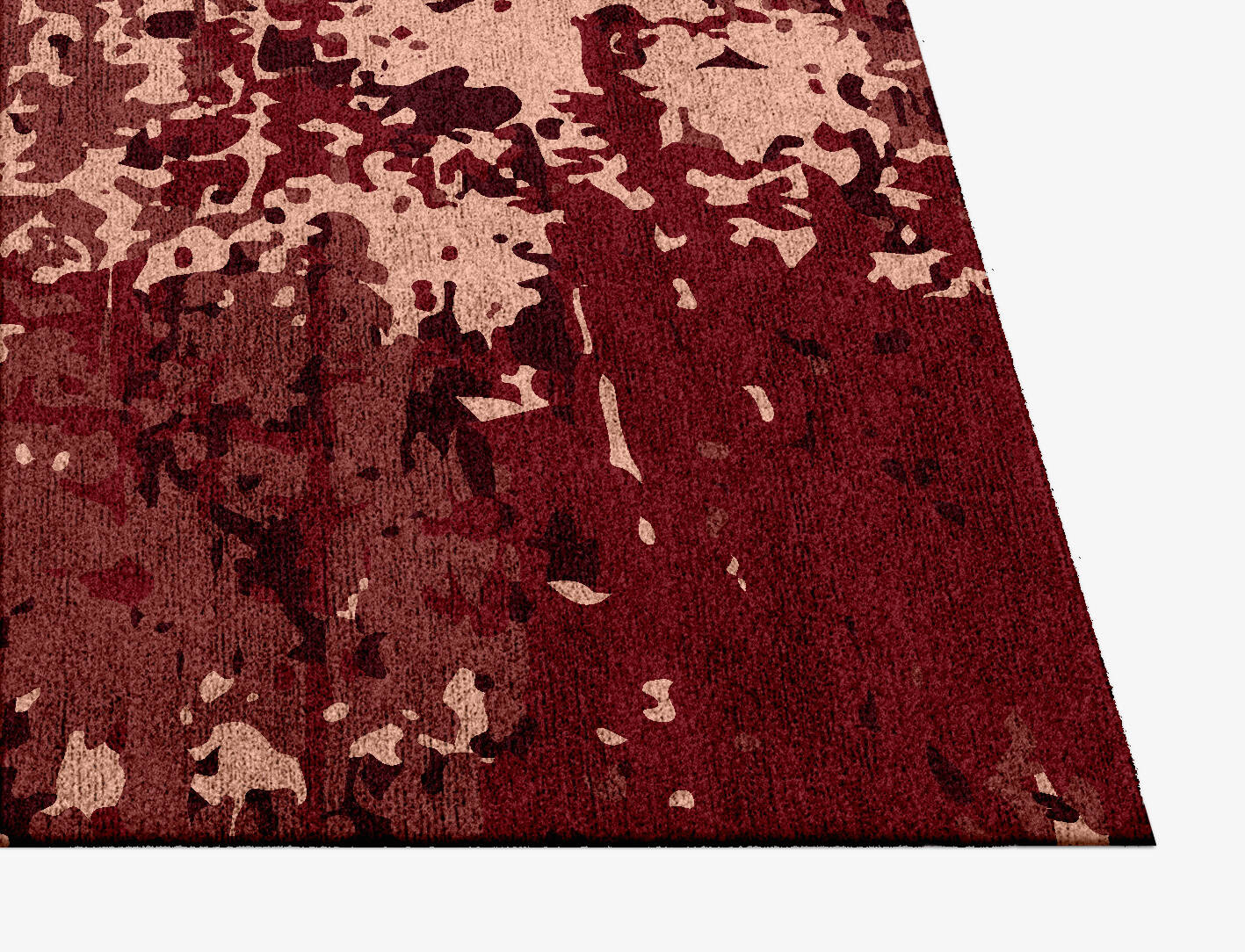 Red Velvet Surface Art Square Hand Knotted Bamboo Silk Custom Rug by Rug Artisan
