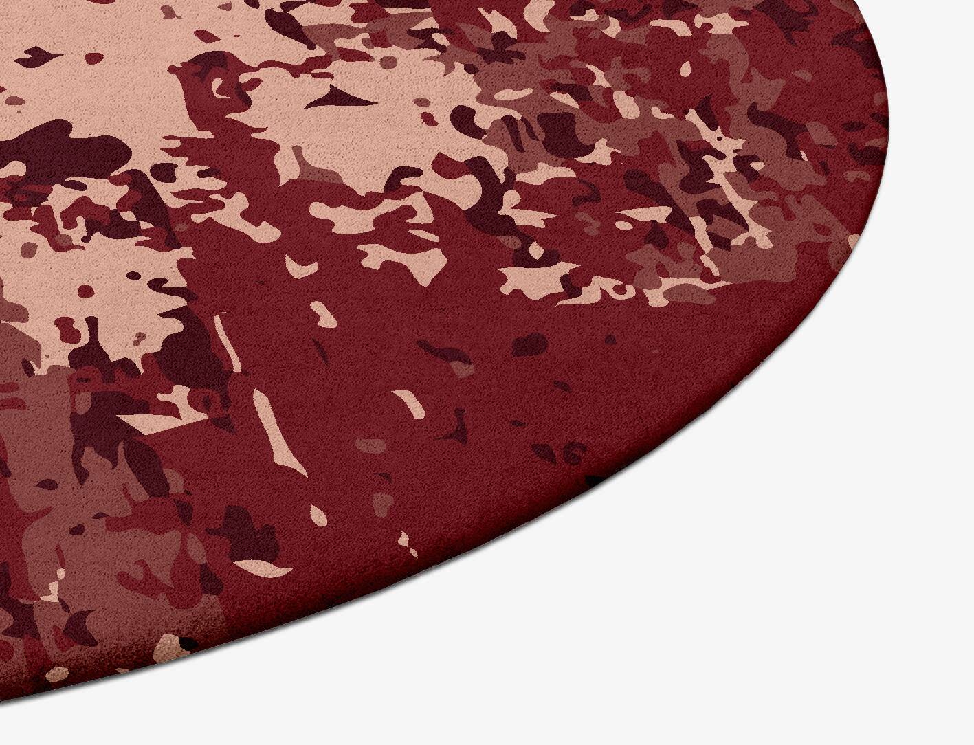 Red Velvet Surface Art Oval Hand Tufted Pure Wool Custom Rug by Rug Artisan