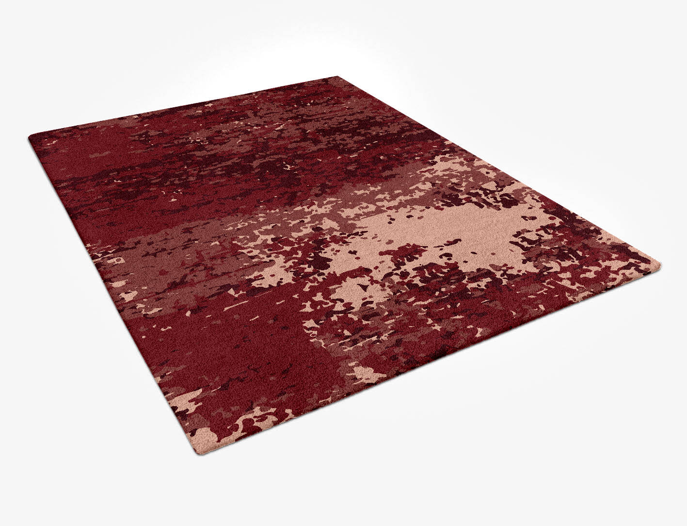 Red Velvet Surface Art Rectangle Hand Tufted Pure Wool Custom Rug by Rug Artisan