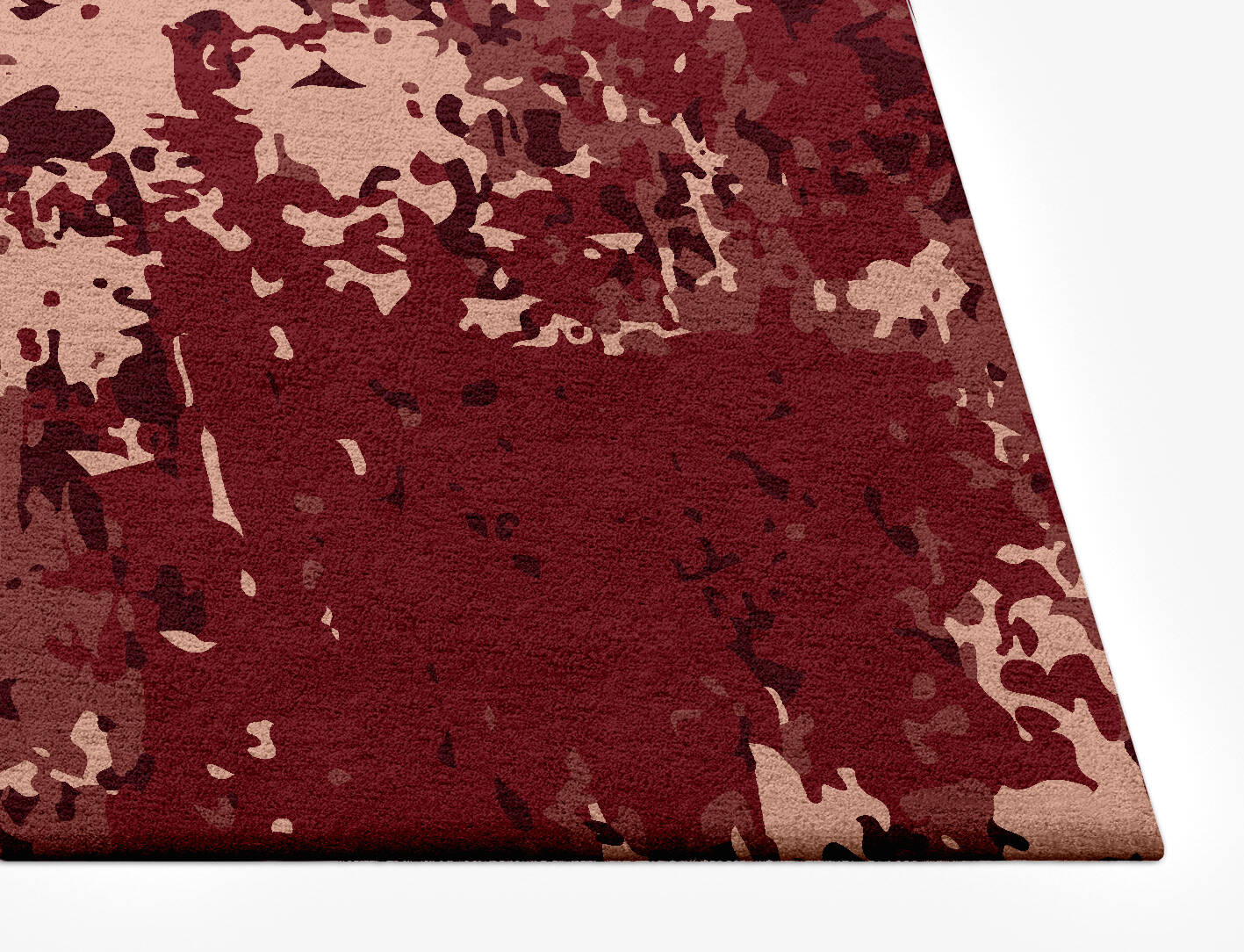 Red Velvet Surface Art Rectangle Hand Tufted Pure Wool Custom Rug by Rug Artisan