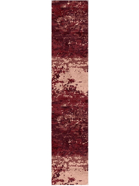 Red Velvet Surface Art Runner Hand Tufted Bamboo Silk Custom Rug by Rug Artisan