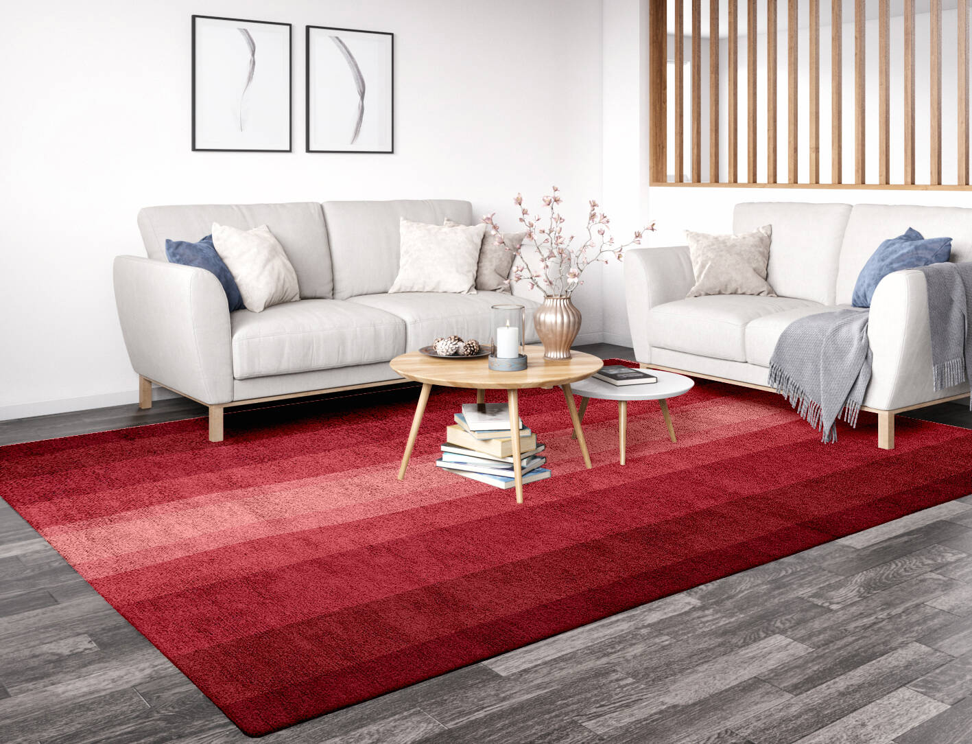 Redrow Gradation Rectangle Hand Tufted Bamboo Silk Custom Rug by Rug Artisan