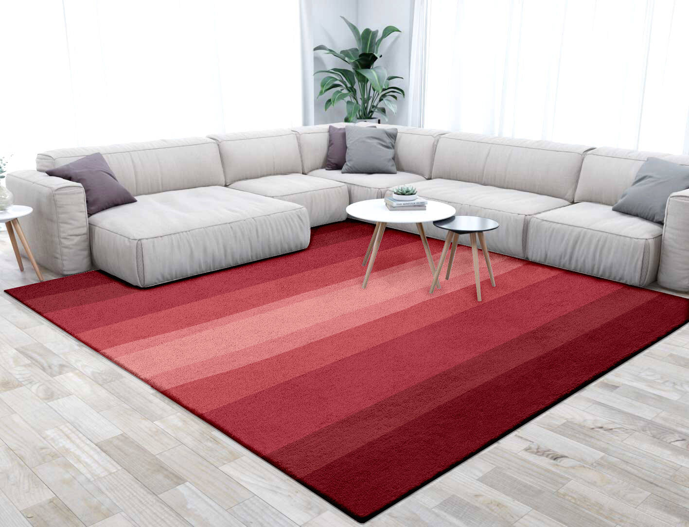 Redrow Gradation Square Hand Tufted Pure Wool Custom Rug by Rug Artisan