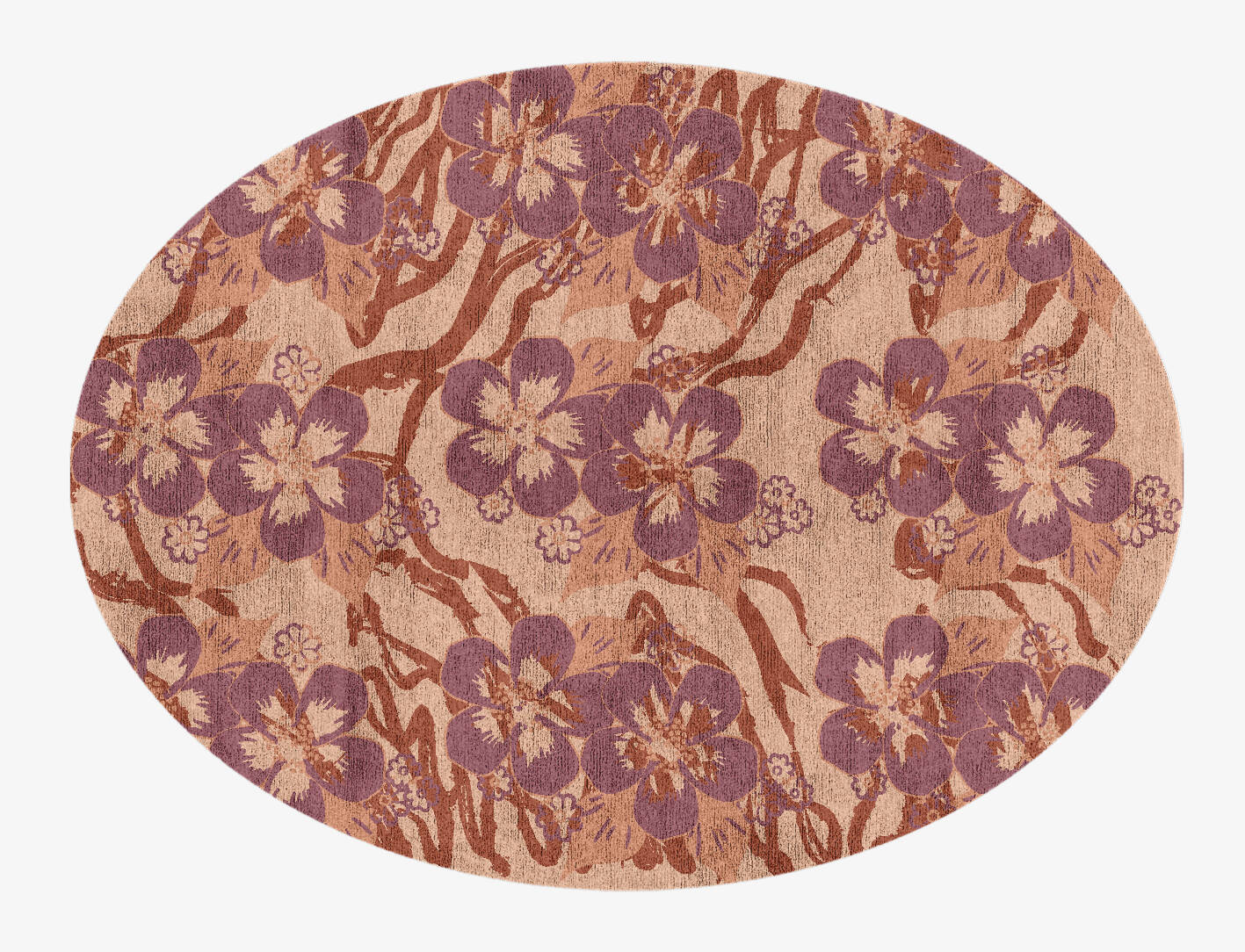 Rehan Floral Oval Hand Knotted Bamboo Silk Custom Rug by Rug Artisan