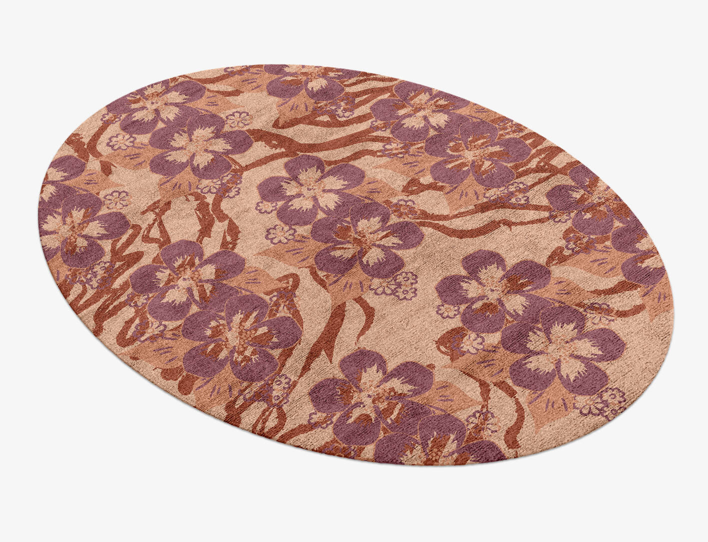 Rehan Floral Oval Hand Knotted Bamboo Silk Custom Rug by Rug Artisan