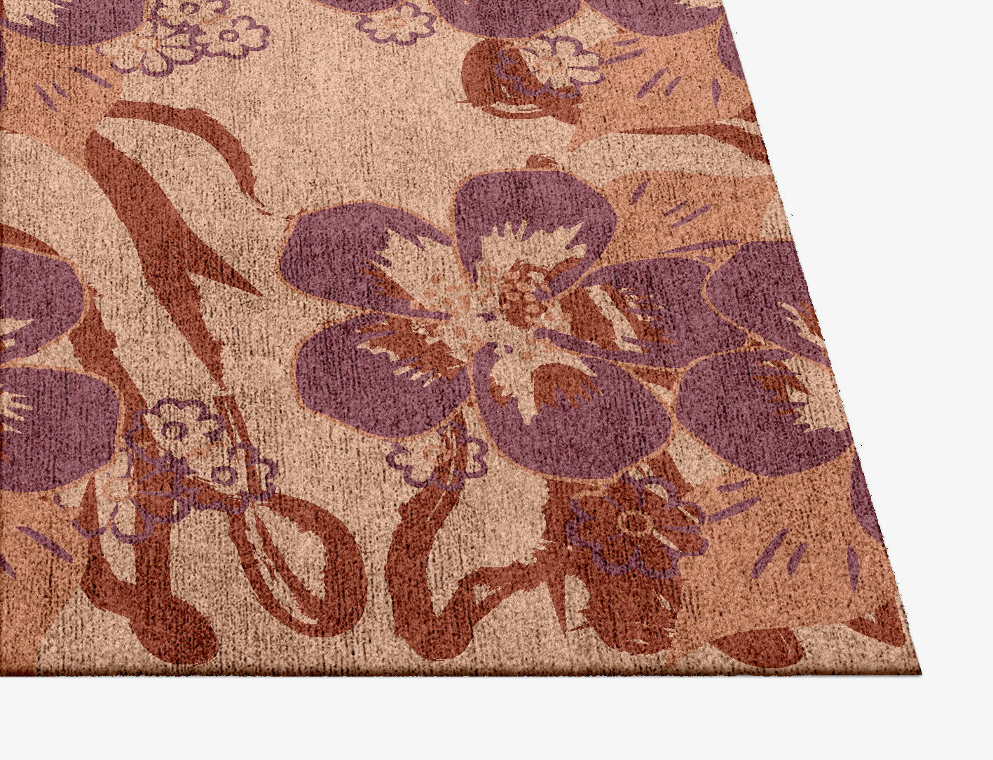 Rehan Floral Square Hand Knotted Bamboo Silk Custom Rug by Rug Artisan