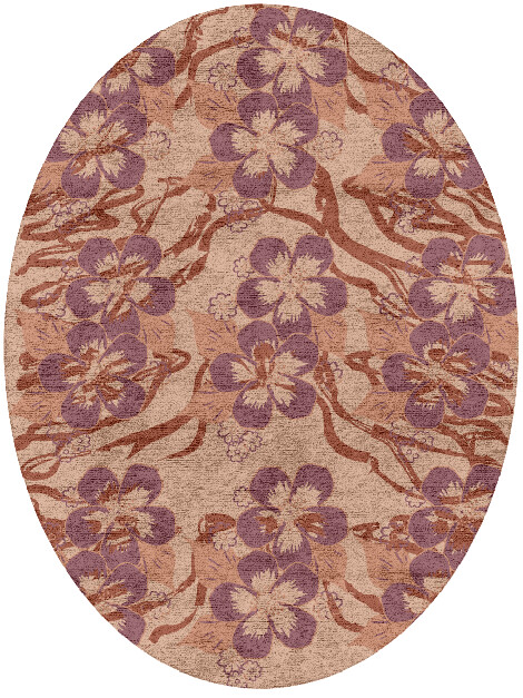 Rehan Floral Oval Hand Tufted Bamboo Silk Custom Rug by Rug Artisan
