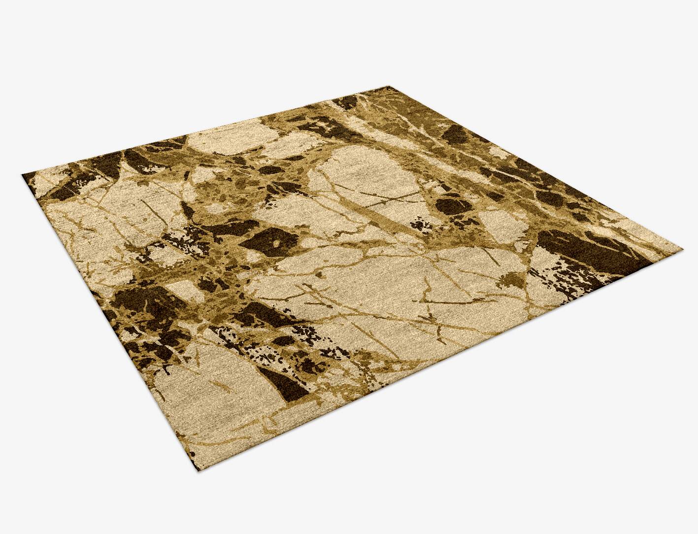 Relic Surface Art Square Hand Knotted Bamboo Silk Custom Rug by Rug Artisan