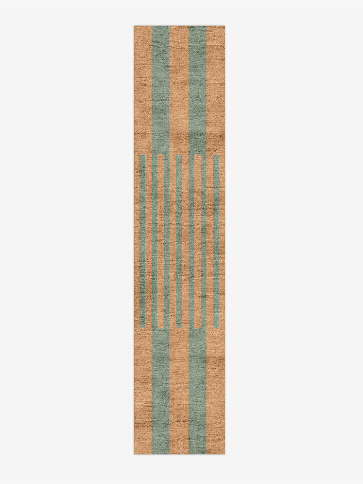 Remo Modern Geometrics Runner Hand Knotted Bamboo Silk Custom Rug by Rug Artisan