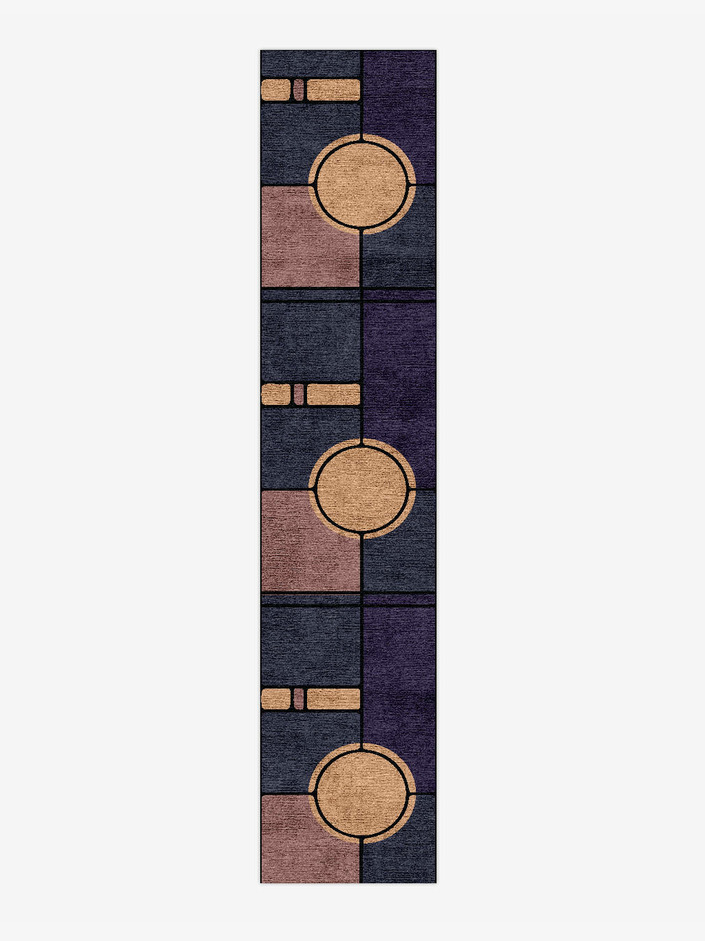 Remote Modern Geometrics Runner Hand Knotted Bamboo Silk Custom Rug by Rug Artisan