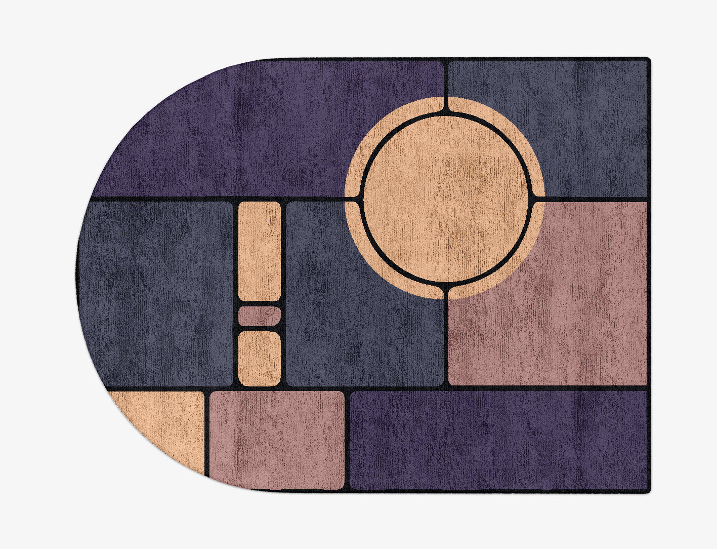 Remote Geometric Arch Hand Tufted Bamboo Silk Custom Rug by Rug Artisan