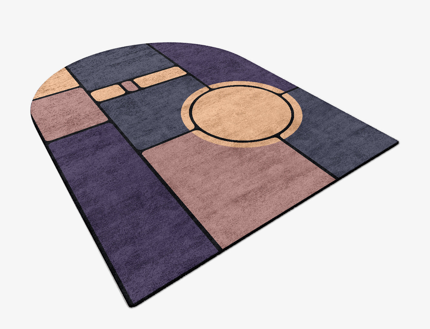 Remote Geometric Arch Hand Tufted Bamboo Silk Custom Rug by Rug Artisan