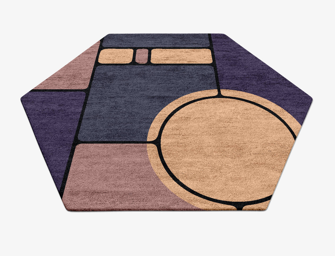 Remote Modern Geometrics Hexagon Hand Tufted Bamboo Silk Custom Rug by Rug Artisan