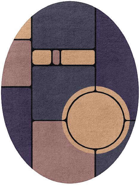 Remote Modern Geometrics Oval Hand Tufted Pure Wool Custom Rug by Rug Artisan