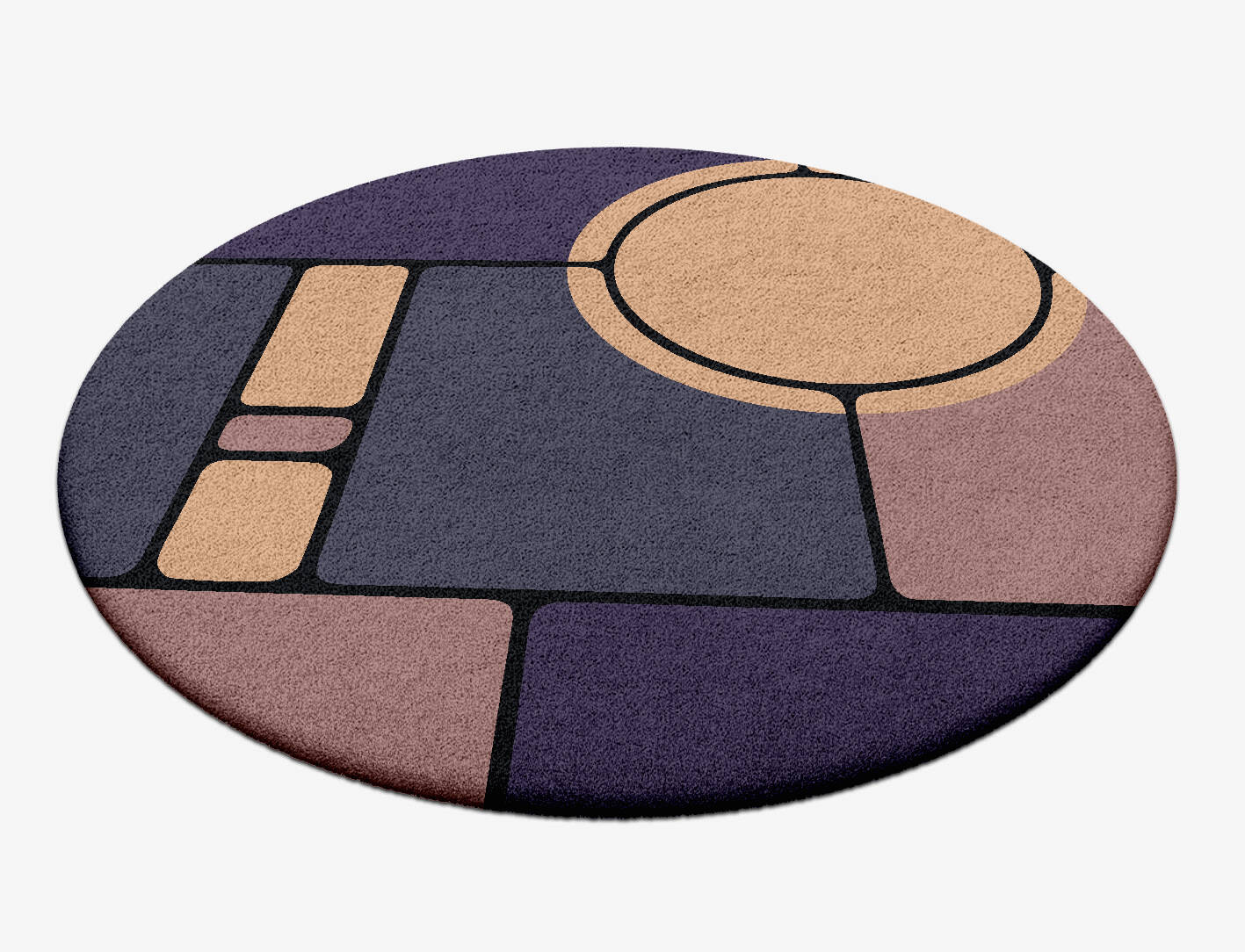 Remote Modern Geometrics Round Hand Tufted Pure Wool Custom Rug by Rug Artisan