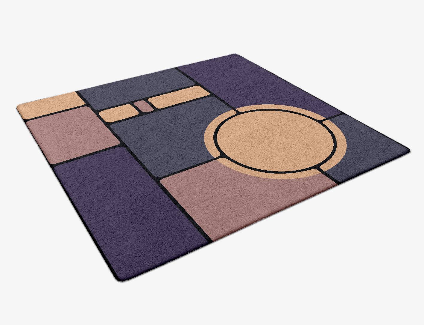 Remote Modern Geometrics Square Hand Tufted Pure Wool Custom Rug by Rug Artisan