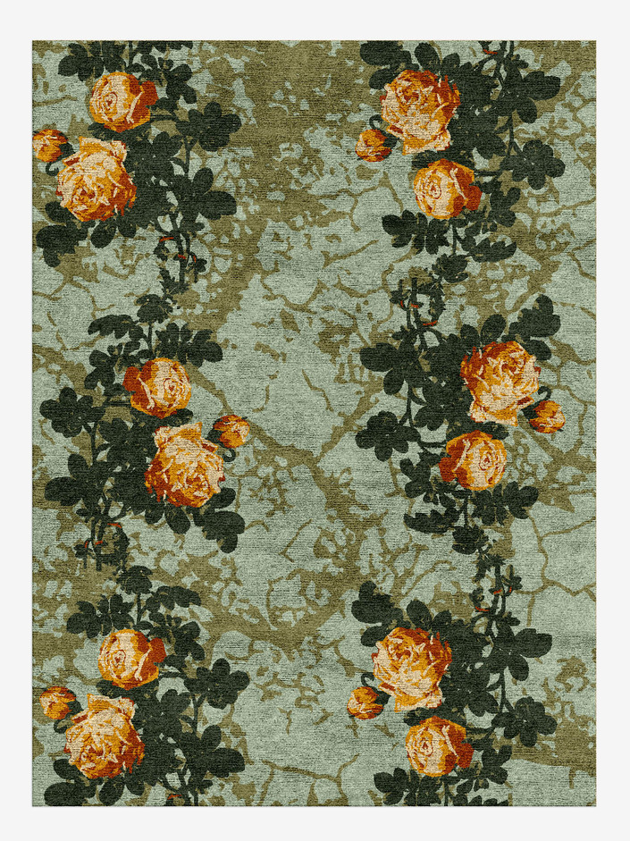 Renaissance Floral Rectangle Hand Knotted Bamboo Silk Custom Rug by Rug Artisan