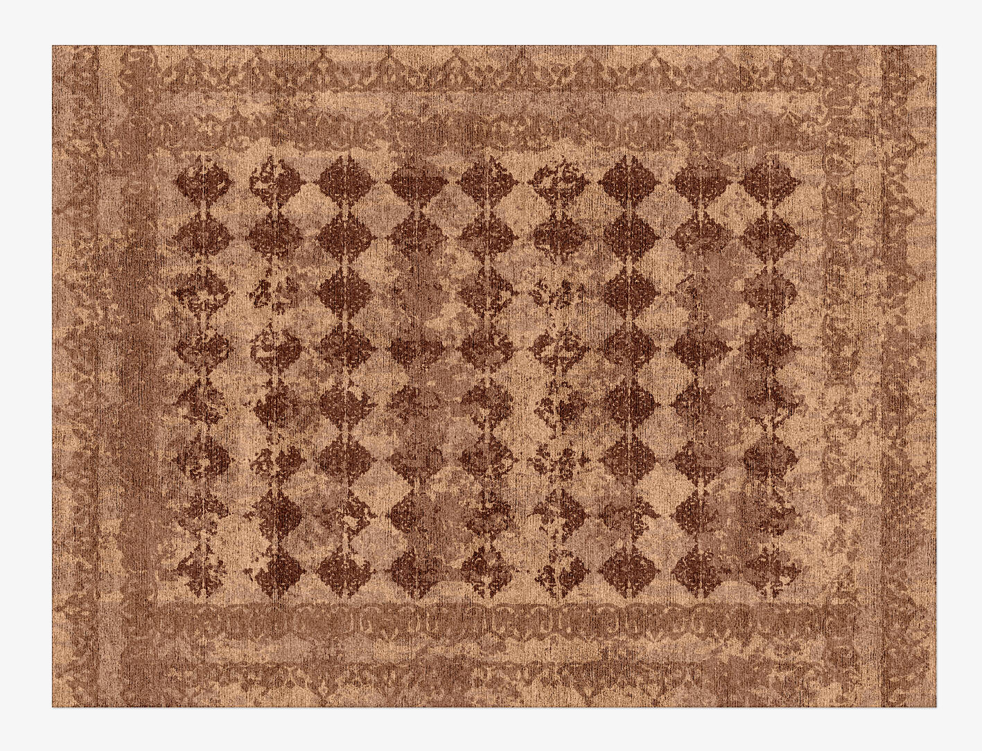 Repeat Medallion Vintage Rectangle Hand Knotted Bamboo Silk Custom Rug by Rug Artisan