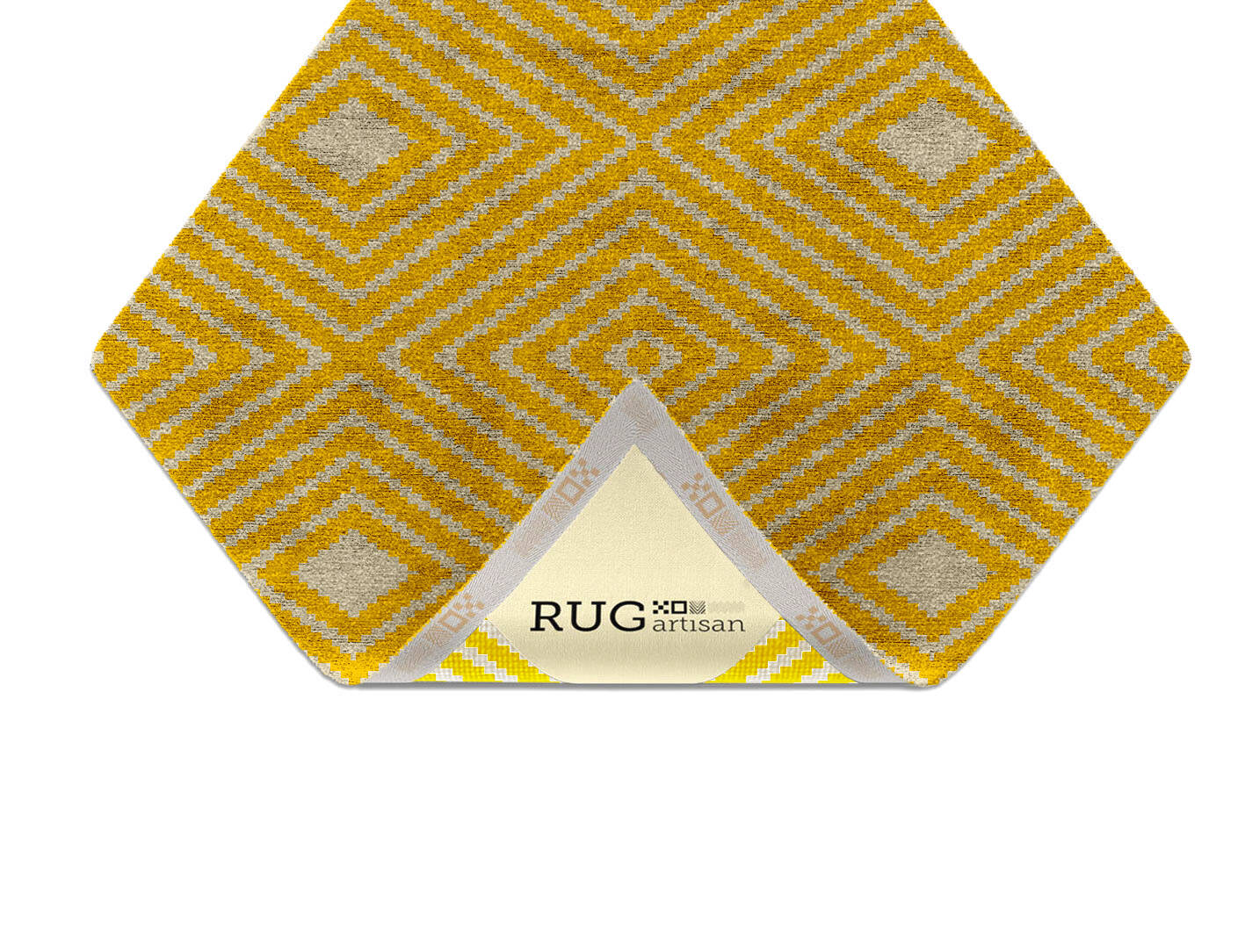 Reruns Geometric Diamond Hand Knotted Bamboo Silk Custom Rug by Rug Artisan