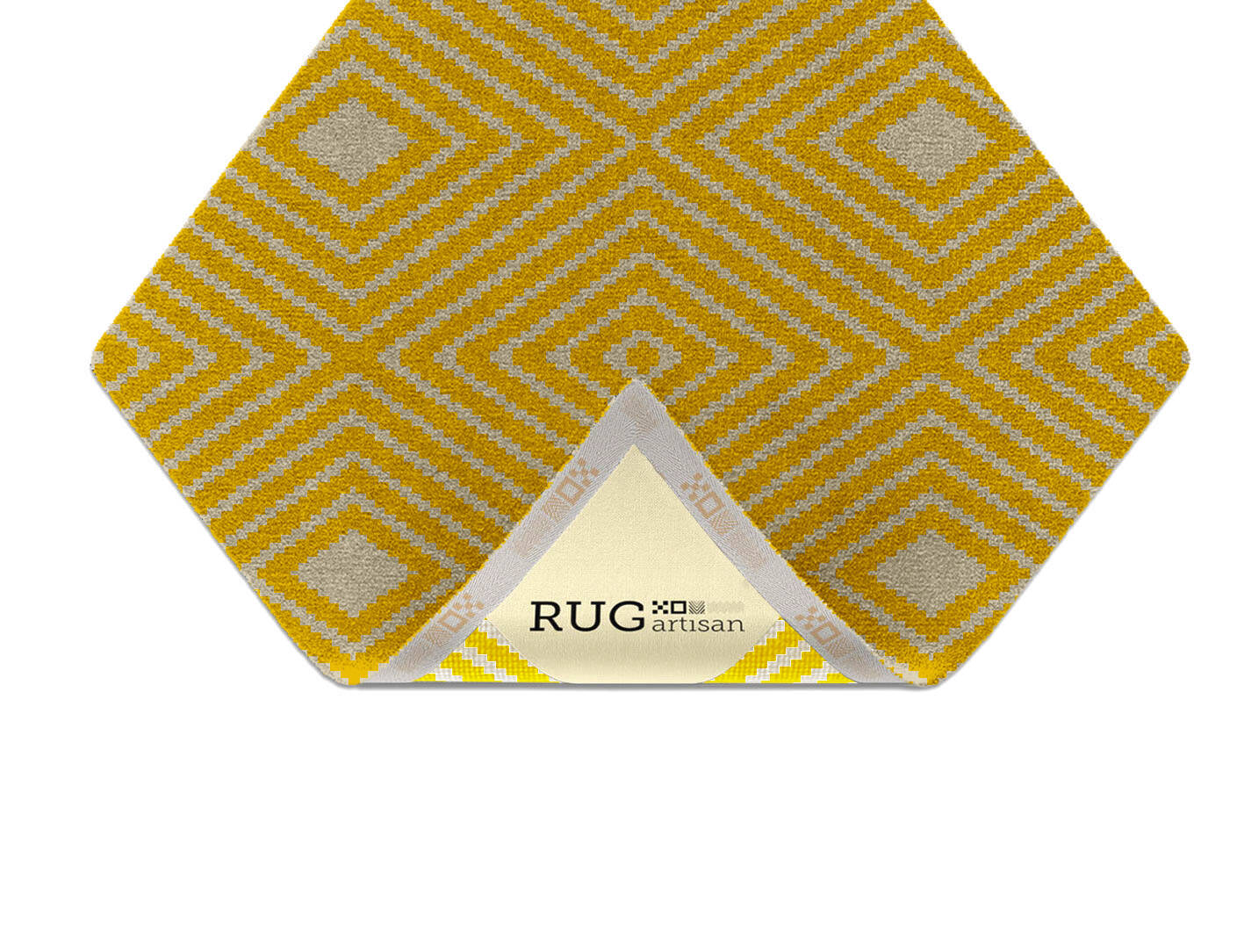 Reruns Geometric Diamond Hand Knotted Tibetan Wool Custom Rug by Rug Artisan