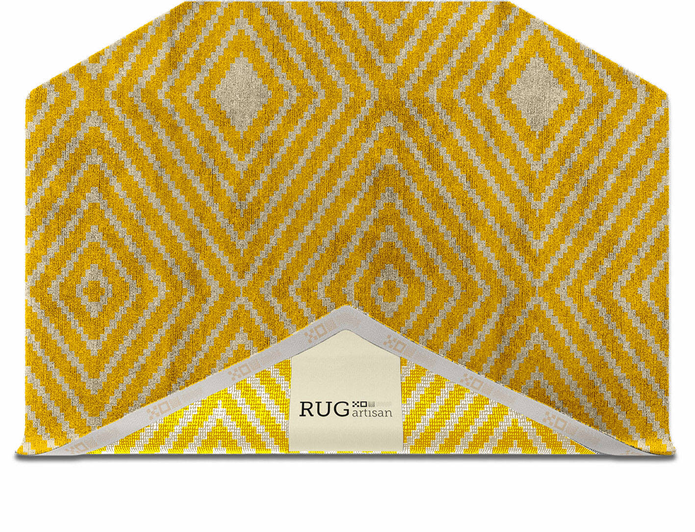 Reruns Geometric Hexagon Hand Knotted Bamboo Silk Custom Rug by Rug Artisan