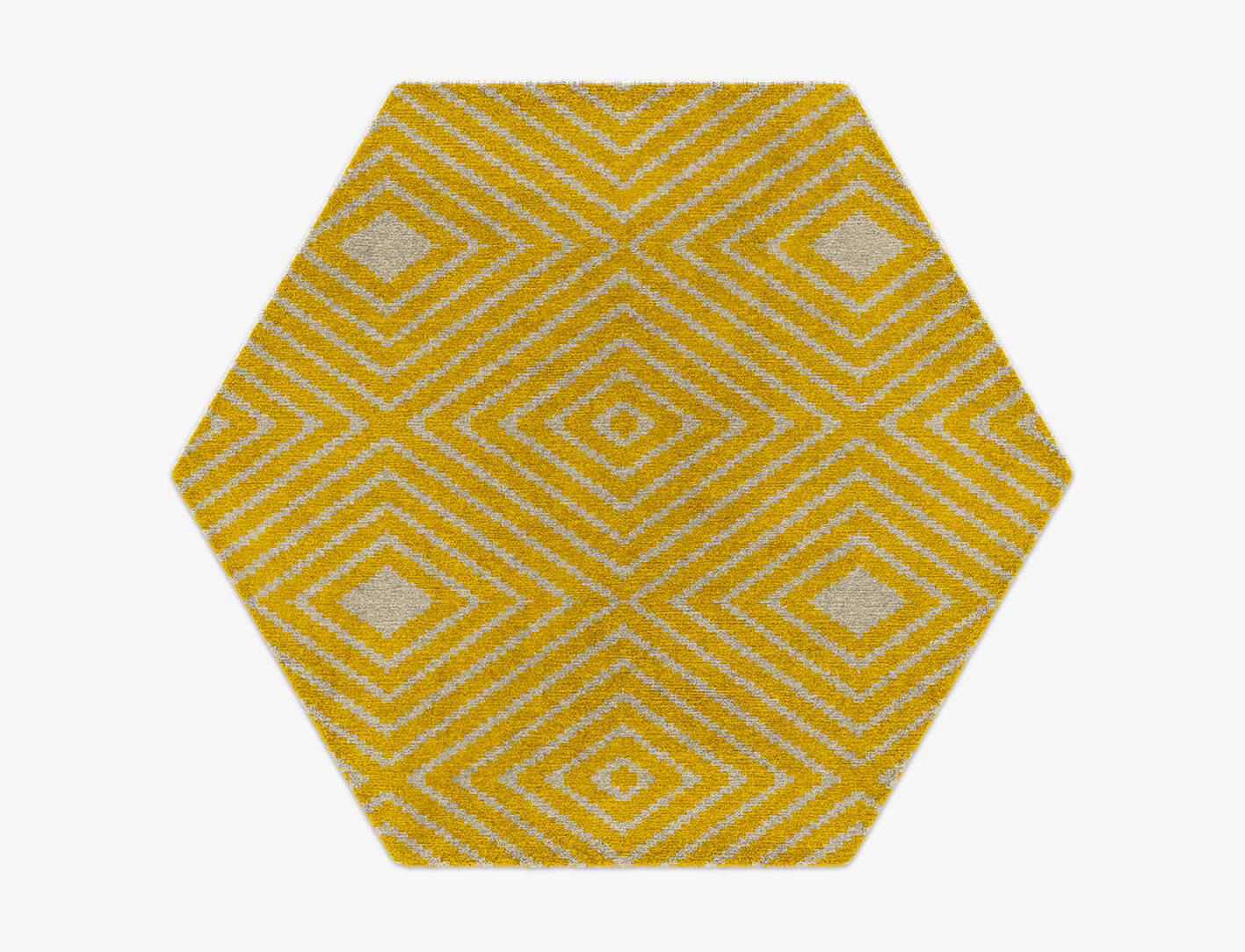 Reruns Geometric Hexagon Hand Knotted Tibetan Wool Custom Rug by Rug Artisan