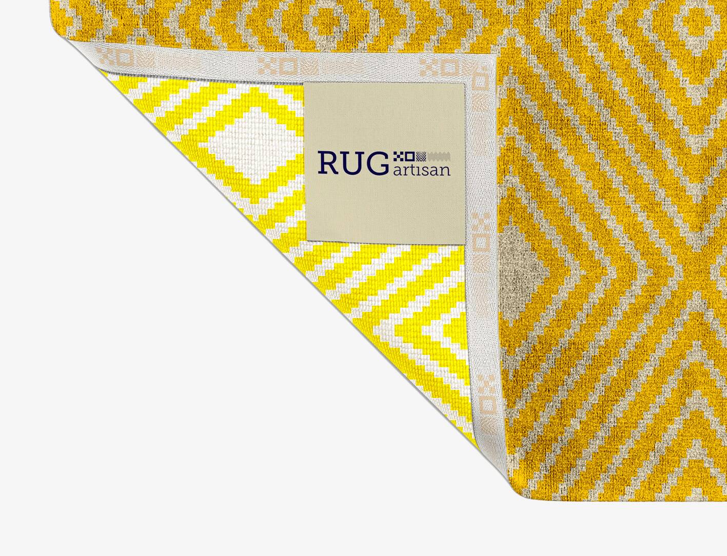Reruns Geometric Rectangle Hand Knotted Bamboo Silk Custom Rug by Rug Artisan