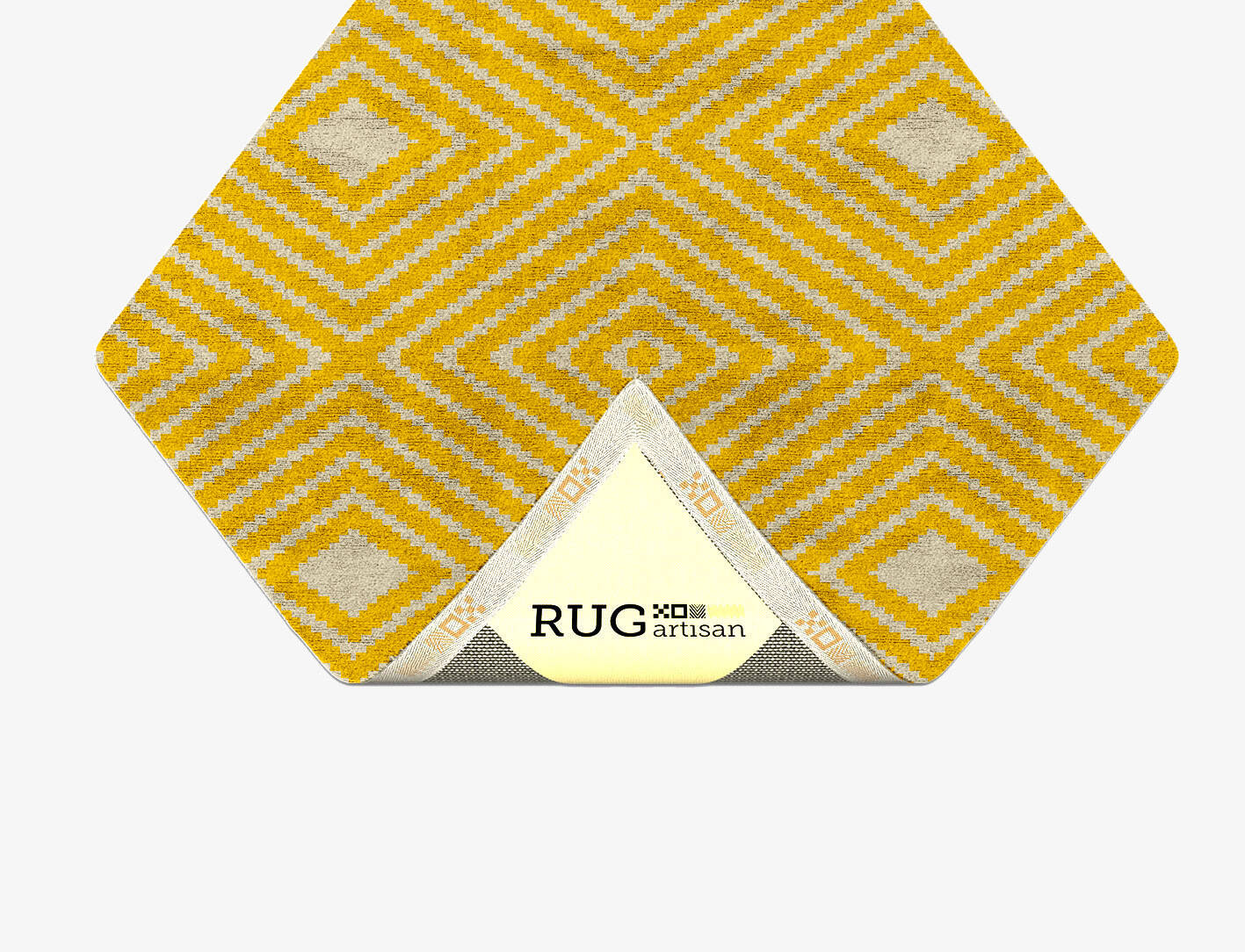 Reruns Geometric Diamond Hand Tufted Bamboo Silk Custom Rug by Rug Artisan