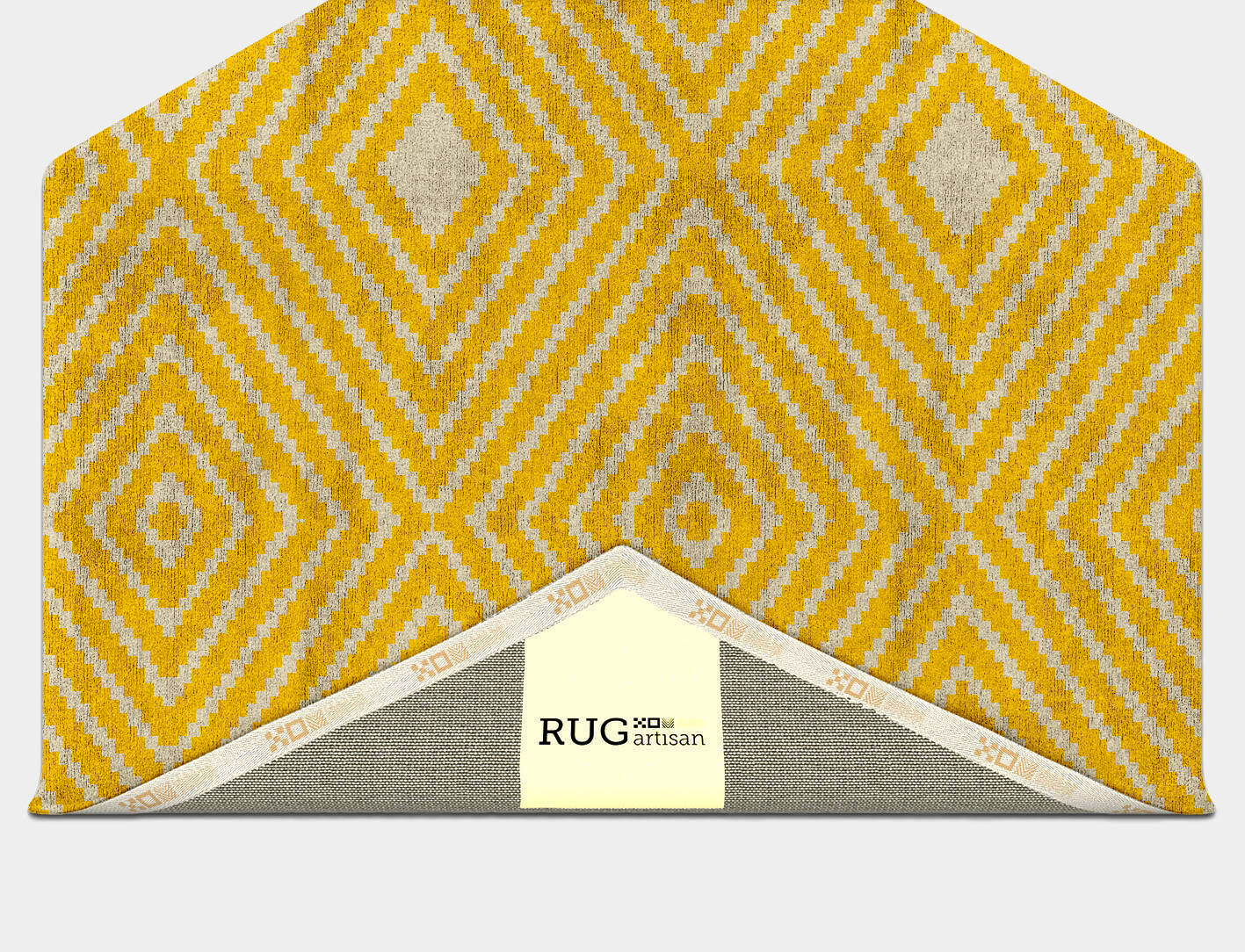 Reruns Geometric Hexagon Hand Tufted Bamboo Silk Custom Rug by Rug Artisan