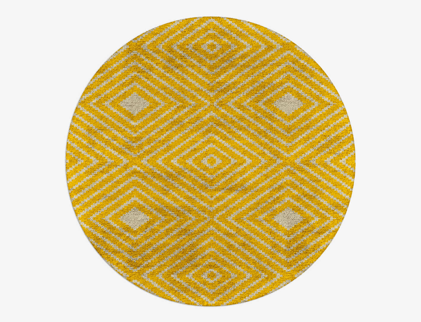 Reruns Geometric Round Hand Tufted Bamboo Silk Custom Rug by Rug Artisan