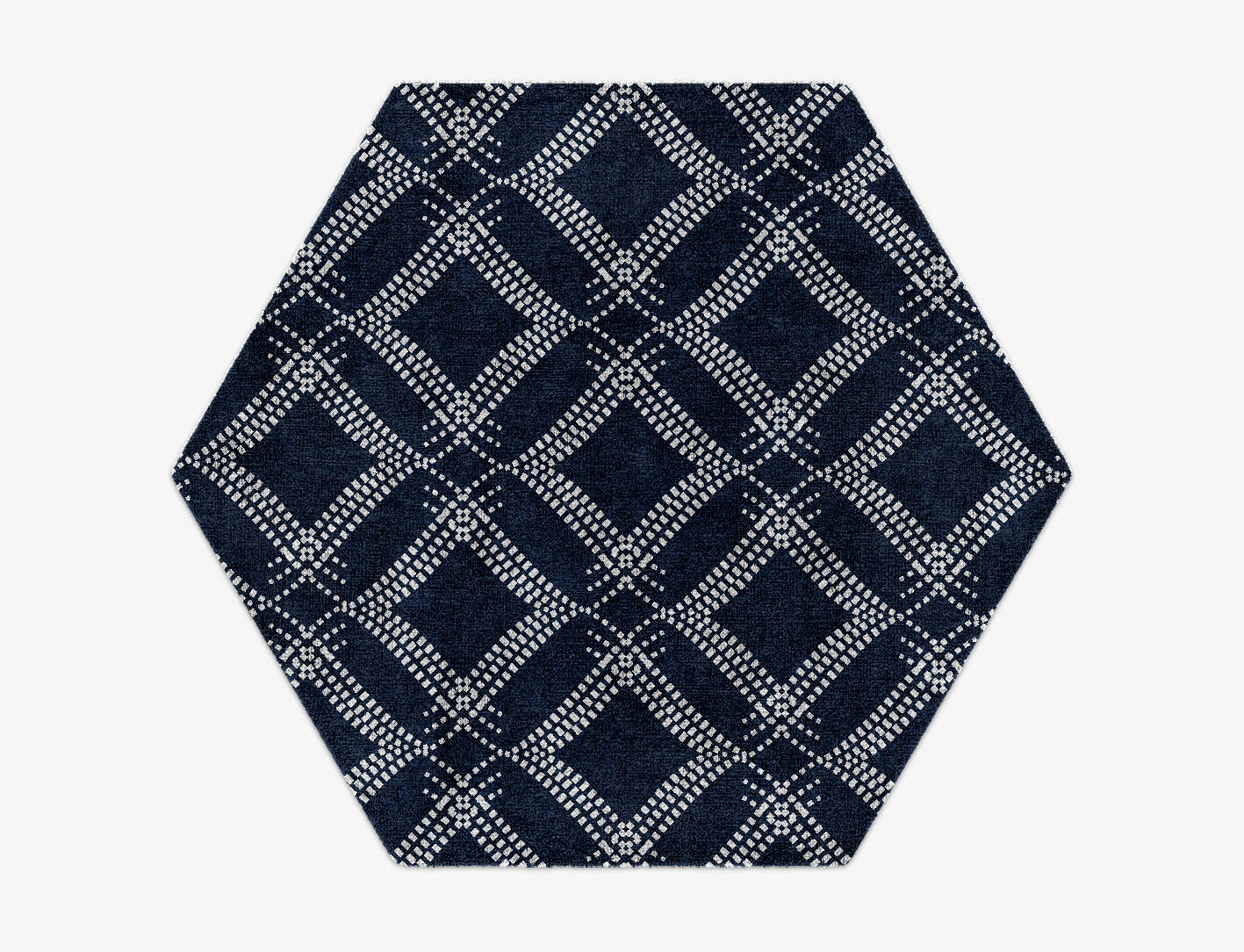 Resist Batik Hexagon Hand Knotted Bamboo Silk Custom Rug by Rug Artisan