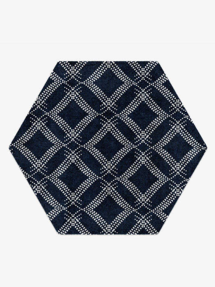 Resist Batik Hexagon Hand Knotted Bamboo Silk Custom Rug by Rug Artisan