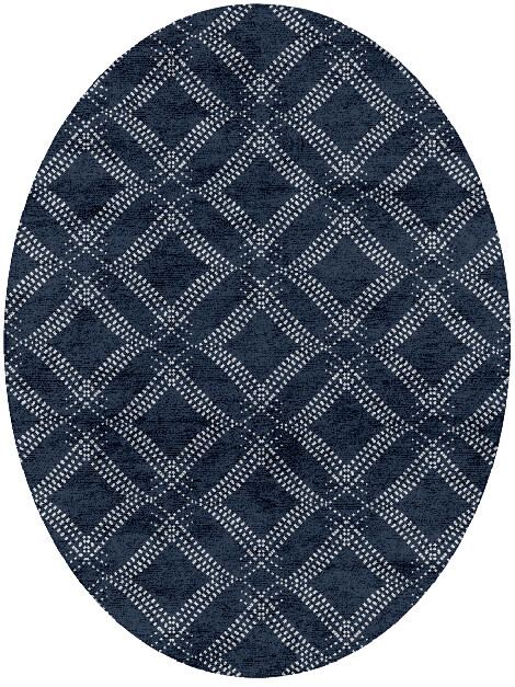 Resist Batik Oval Hand Tufted Bamboo Silk Custom Rug by Rug Artisan
