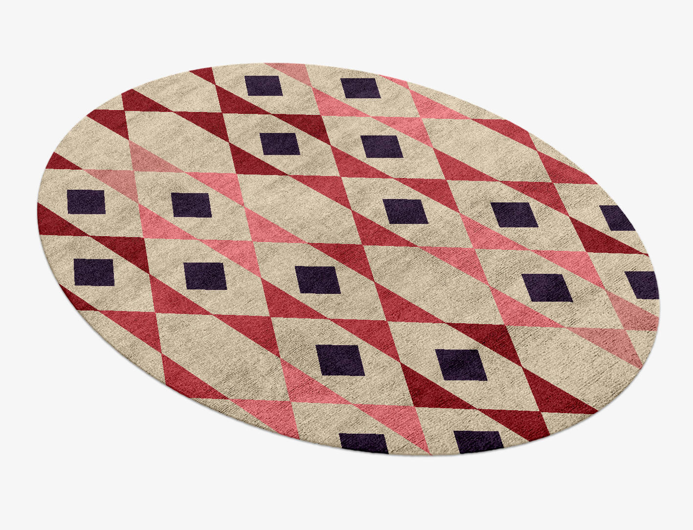Rhombii Geometric Oval Hand Knotted Bamboo Silk Custom Rug by Rug Artisan
