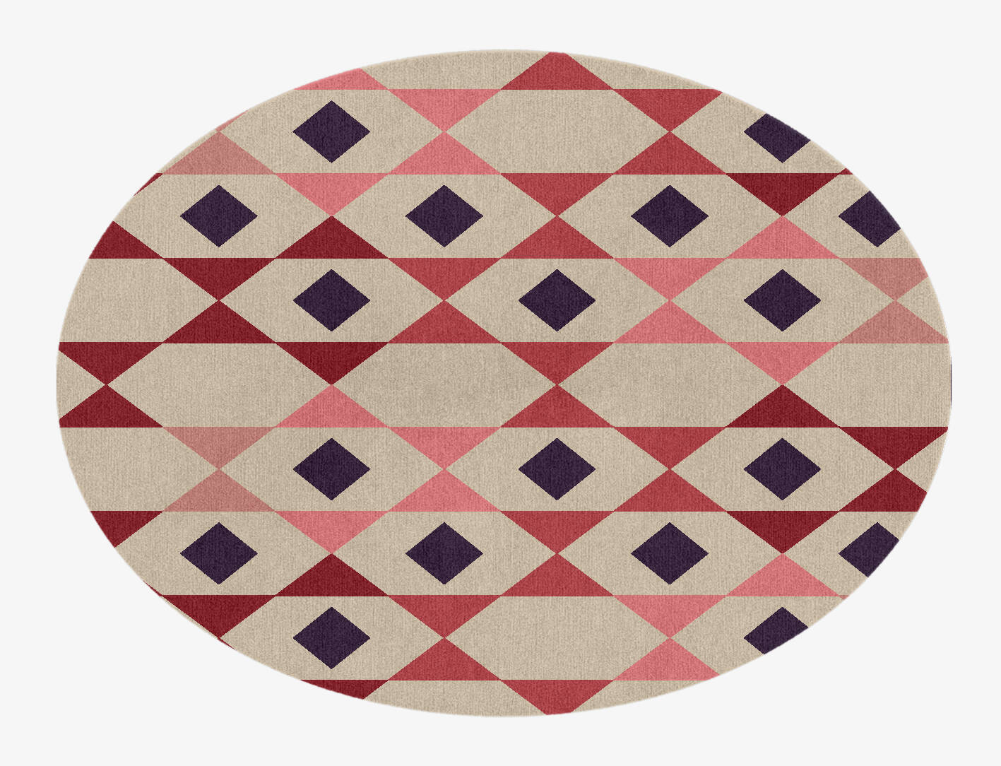 Rhombii Geometric Oval Hand Knotted Tibetan Wool Custom Rug by Rug Artisan