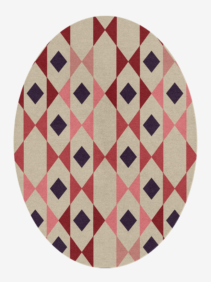 Rhombii Geometric Oval Hand Knotted Tibetan Wool Custom Rug by Rug Artisan